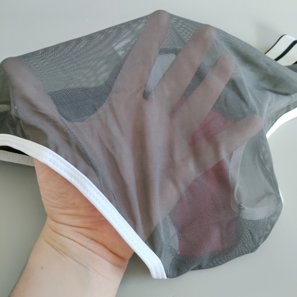 Pistol Pete Large Small sheer see through rear brief red gray white trim NWT - Picture 6 of 13